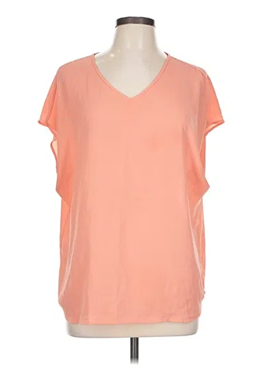 Pre-owned Chico's Short Sleeve Top Orange V Neck Tops