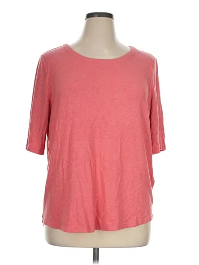 Pre-owned Chico's Short Sleeve Top Pink Scoop Neck Tops