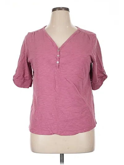 Pre-owned Chico's Short Sleeve Top Pink V-neck Tops