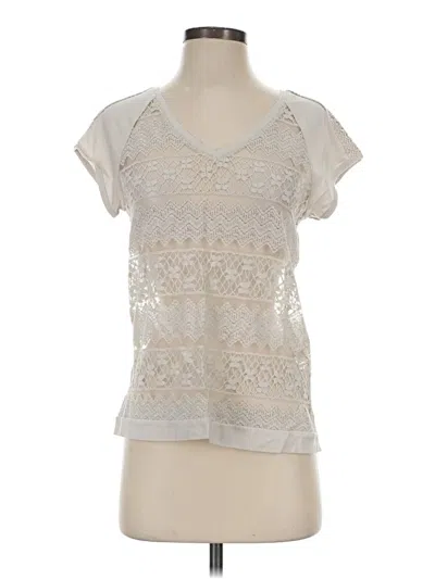 Pre-owned Chico's Short Sleeve Top Silver V-neck Tops