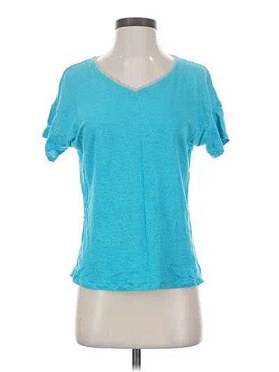 Pre-owned Chico's Short Sleeve Top Teal Sweetheart Neckline Tops