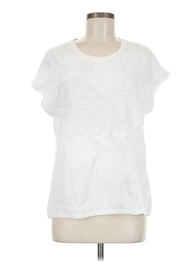 Pre-owned Chico's Short Sleeve Top White Crew Neck Tops