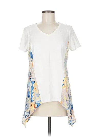 Pre-owned Chico's Short Sleeve Top White V Neck Tops