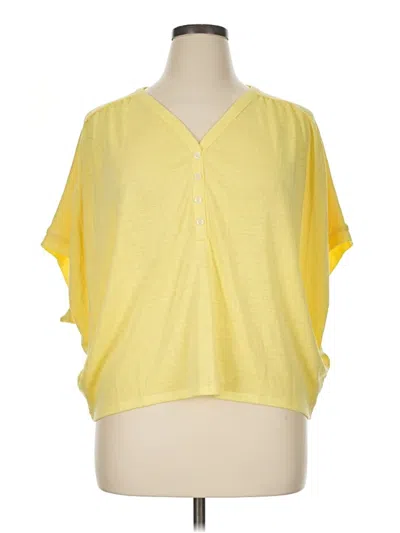 Pre-owned Chico's Short Sleeve Top Yellow V-neck Tops