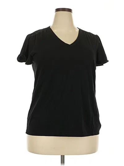 Pre-owned Chico's Short Sleeve T-shirt In Black