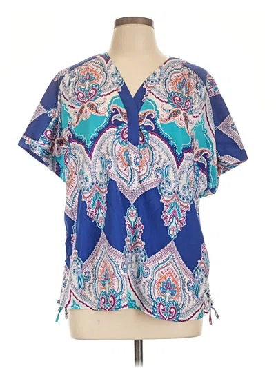 Pre-owned Chico's Short Sleeve T-shirt In Blue