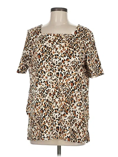 Pre-owned Chico's Short Sleeve T-shirt In Brown