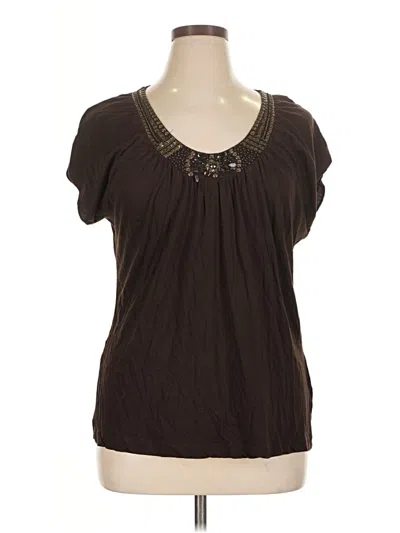 Pre-owned Chico's Short Sleeve T-shirt In Brown
