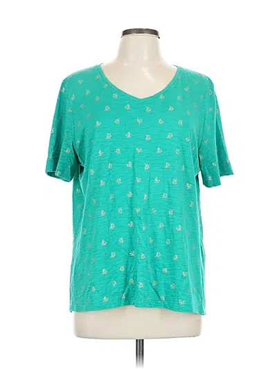 Pre-owned Chico's Short Sleeve T-shirt In Green