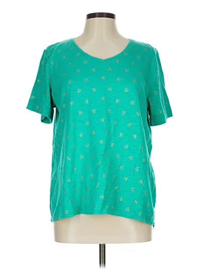 Pre-owned Chico's Short Sleeve T-shirt In Green