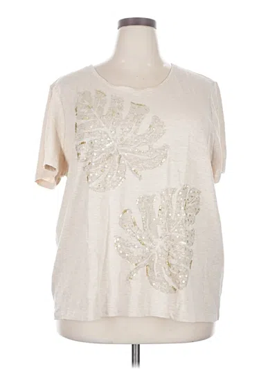 Pre-owned Chico's Short Sleeve T-shirt In Ivory