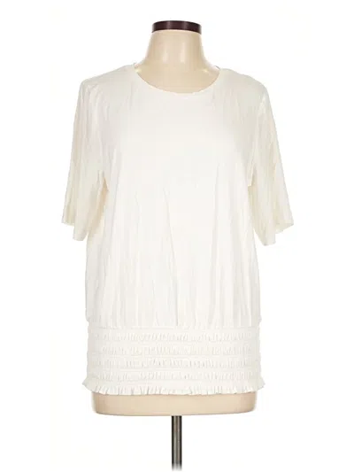 Pre-owned Chico's Short Sleeve T-shirt In Ivory
