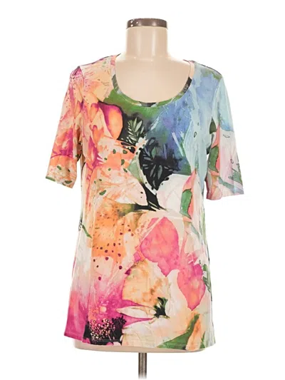 Pre-owned Chico's Short Sleeve T-shirt In Pink