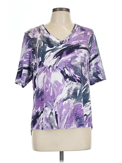 Pre-owned Chico's Short Sleeve T-shirt In Purple