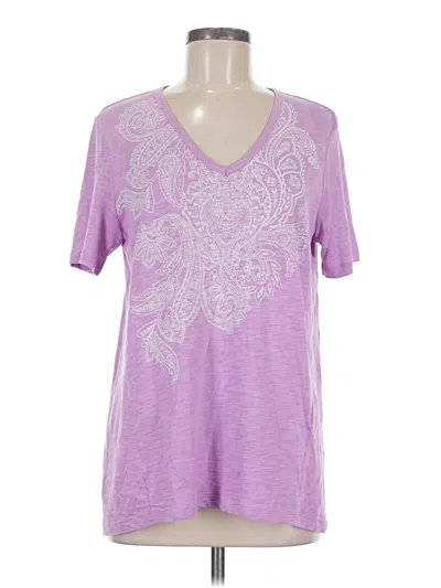 Pre-owned Chico's Short Sleeve T-shirt In Purple