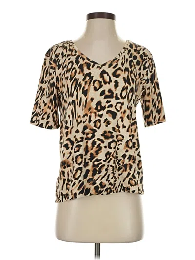 Pre-owned Chico's Short Sleeve T-shirt In Tan