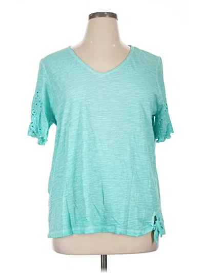 Pre-owned Chico's Short Sleeve T-shirt In Teal