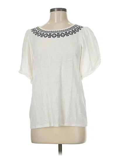 Pre-owned Chico's Short Sleeve T-shirt In White