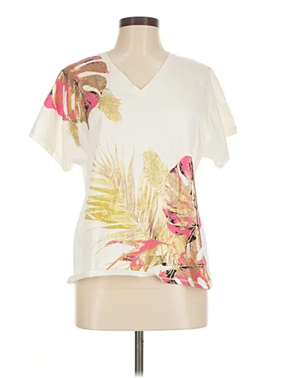 Pre-owned Chico's Short Sleeve T-shirt In White