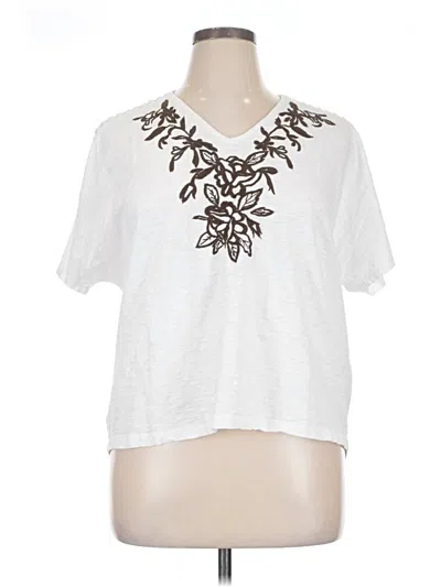 Pre-owned Chico's Short Sleeve T-shirt In White