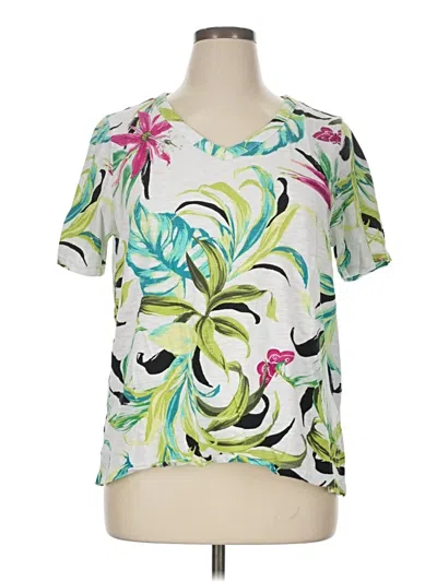 Pre-owned Chico's Short Sleeve T-shirt In White