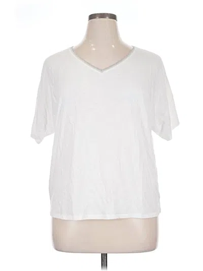 Pre-owned Chico's Short Sleeve T-shirt In White