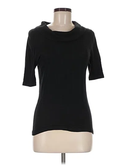 Pre-owned Chico's Short Sleeve Turtleneck In Black