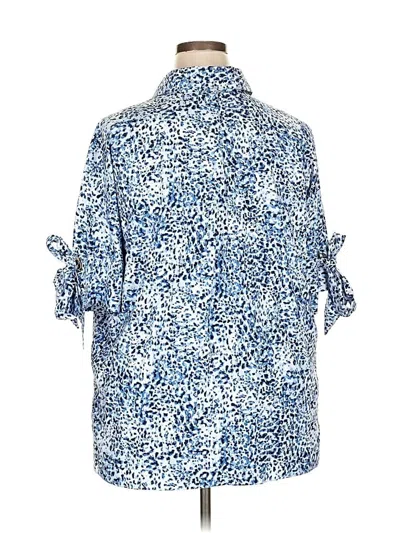 Pre-owned Chico's Short Sleeve Turtleneck In Blue