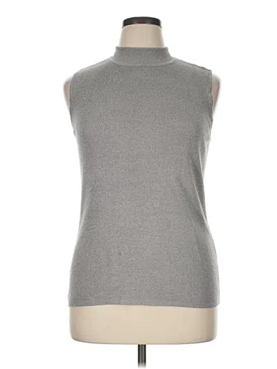 Pre-owned Chico's Short Sleeve Turtleneck In Gray