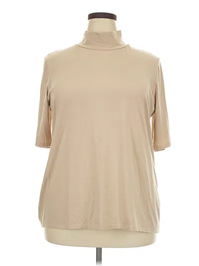 Pre-owned Chico's Short Sleeve Turtleneck In Tan