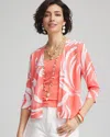 Chico's Short Summer Romance Cardigan Sweater In Melon Mambo Size 20/22 |  In Melon Mambo