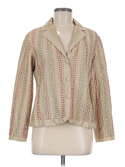 Pre-owned Chico's Silk Blazer Jacket In Gold