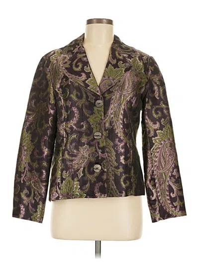 Pre-owned Chico's Silk Blazer Jacket In Purple