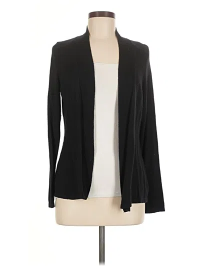 Pre-owned Chico's Silk Cardigan Sweater In Black