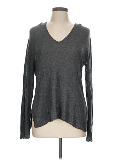 Pre-owned Chico's Silk Pullover Sweater In Gray