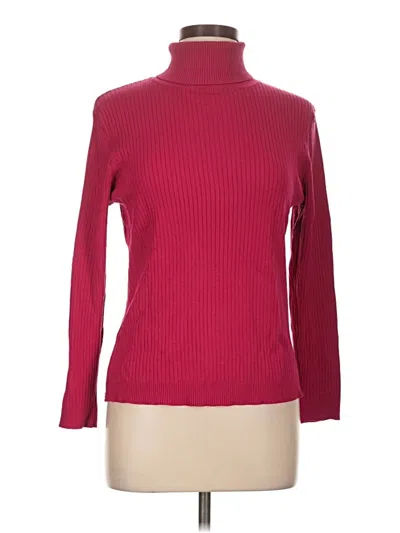 Pre-owned Chico's Silk Pullover Sweater In Red