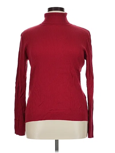 Pre-owned Chico's Silk Pullover Sweater In Red
