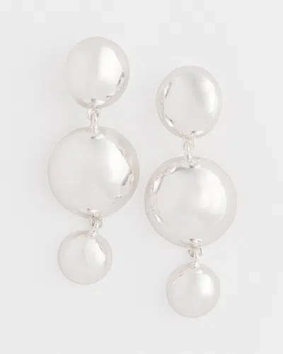 Chico's Silver Drop Clip-on Earrings |