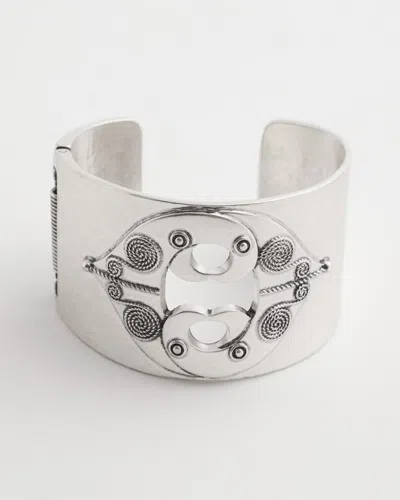 Chico's Silver Tone Cuff Hinge Bracelet |