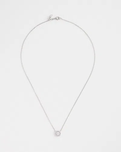 Chico's Silver Tone Drop Stone Necklace |