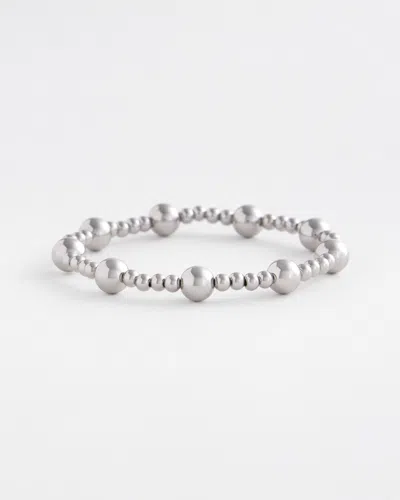 Chico's Silver-tone Medium Bead Stretch Bracelet |