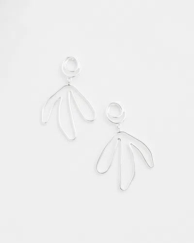 Chico's Silver Tone Palm Earrings |