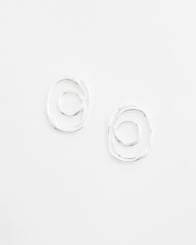 Chico's Silver Tone Round Earrings |