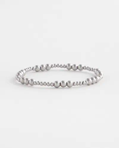 Chico's Silver-tone Small Bead Stretch Bracelet |