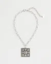 Chico's Silver Tone Square Pendant Necklace |  In Silver