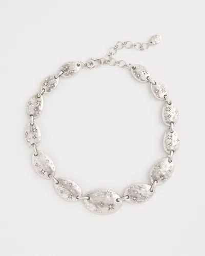 Chico's Silver Tone Starry Collar Necklace |