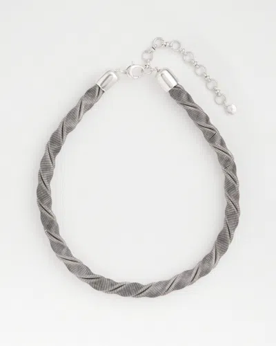 Chico's Silver Tone Twisted Coil Necklace |