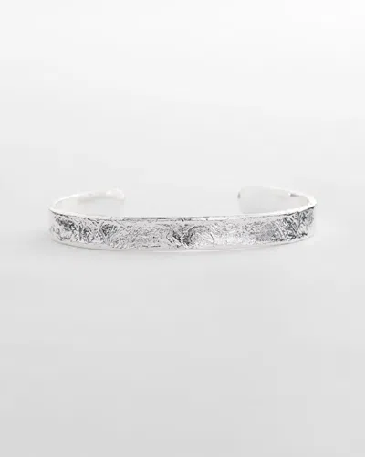 Chico's Silvertone Flexible Cuff Bracelet In Metallic