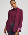 Chico's Single-breasted Sweater Blazer In Deep Chianti In Brown
