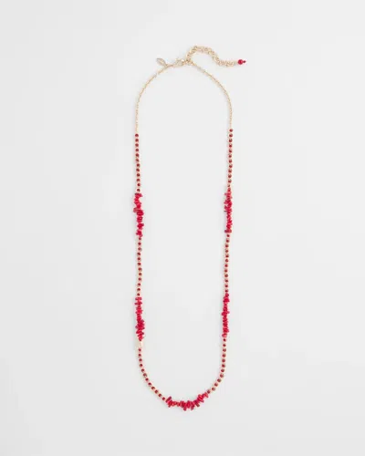 Chico's Single Strand Coral Necklace In In Red